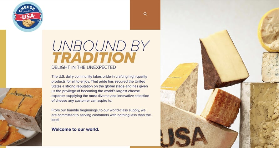 USA Cheese website screenshot